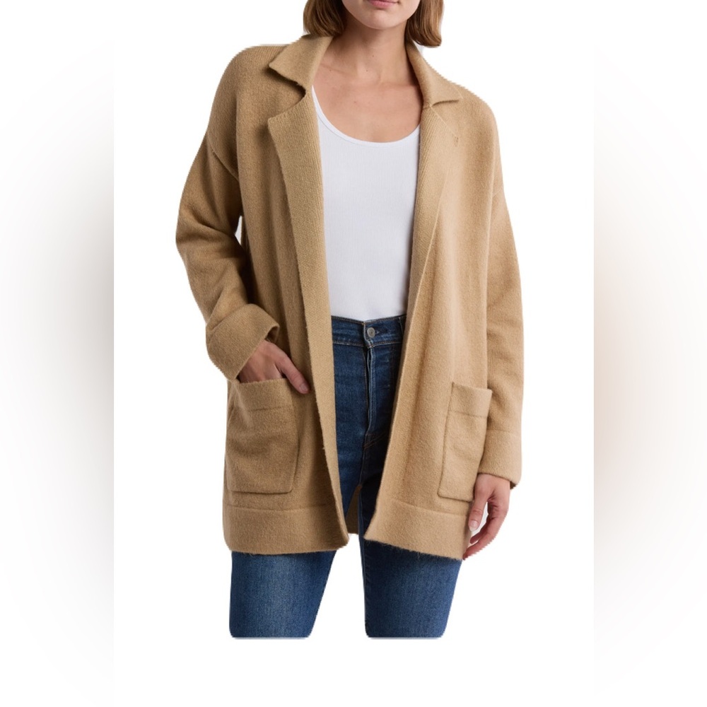 NWOT Thread and Supply Women's Tan Open front Sweater Cardigan Size-L-Neutral
